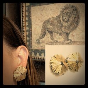 Crown Trifari Fanned-Out Clip Earrings